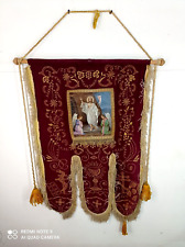 Antique Church procession banner embroidery applique Jesus Gold Orthodox brocade picture