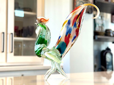 Vintage Italian Murano Sommerso Art Glass Rooster Cockerel Sculpture - 10