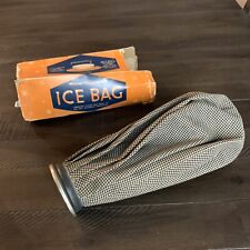 VINTAGE DAVOL ENGLISH ICE BAG Metal And Rubber Stopper Checked Bag picture