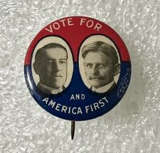 1916 Vote for Woodrow Wilson Marshall And America First Jugate Pinback Button picture