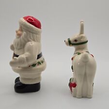 Lennox Santa & Reindeer salt & pepper shakers - used picture