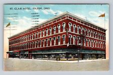Toledo OH-Ohio, St. Clair Hotel, Advertising, Antique, Vintage c1922 Postcard picture