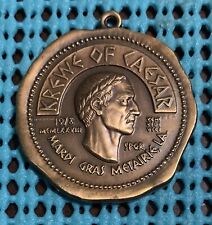 1986 Krewe of CAESAR  antique bronze looped IRR HR dated rev Mardi Gras Doubloon picture