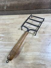 Vintage Wooden Handle Cast Iron Grill Iron Stand Trivet Stand picture