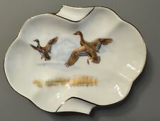 Porcelain LIMOGES trinket dish ashtray game birds duck FRANCE Mahler Bordeaux picture