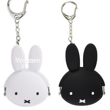 (SET of 2) JAPAN Miffy White & Black Rabbit Coin Key Ring Clip Bag Holder Purse picture