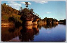 Rocky Islands Found In Beautiful Lower Dells Of Wisconsin Wi River Unp Postcard picture