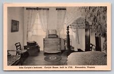 John Carlyle's Bedroom Carlyle House Alexandria Virginia Vintage Postcard picture