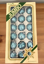 Vintage Pyramid Christmas Glass Ornaments 18 Count 1 1/4 Inch Blue Jumbo Pack picture