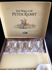Peter Rabbit cutlery set Spoon 5piece Set Asahi Japan F/S Only  box opened picture