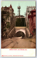 Old Antique Vintage Postcard Angel's Flight Tunnel Los Angeles California USA picture