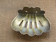 VINTAGE ALL BRASS WALL MOUNT - CLAM SHELL SOAP HOLDER picture