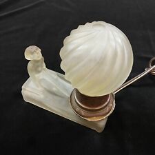 Art Deco Style H. Hoffman Frosted Glass Nude Woman Nymph Light Lamp Desk Table picture