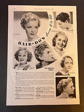 Vtg 1938  Hair-Do Article, From 6 to 60 Featuring Shirley Temple & other Stars picture