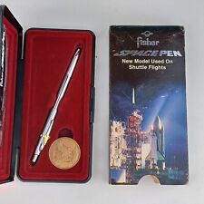 Fisher Space Shuttle Pen & NASA Apollo 11 Commemorative Coin in Original Box picture