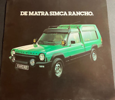 Matra Simca Rancho - Vintage Original Double-Sided Dealer Print Ad - DUTCH CLEAN picture