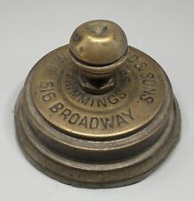 Rare Antique J.W. Goddard & Sons 516 Broadway N.Y. Heavy Brass Lead Paperweight picture