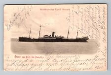 Germany German Shipping Co. Greetings from Abroad the Steamer Vintage Postcard picture