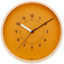 Lemnos Wall Clock Analog Soso General Quartz Watch Natural Color Wood Orange picture