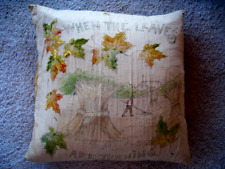 Antique 1920s Embroidered Feather Pillow 21