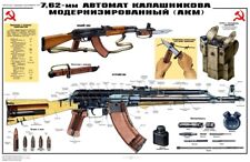 AK47 AKM Color Poster Soviet Russian USSR 7.62x39 Kalashnikov 17x11
