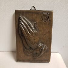 Oberammergau Wood Carved Praying Hands Vintage 5X3