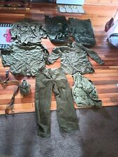 Large Lot Vintage US Military Canvas Duffel Bags and Clothes Canteen And More  picture