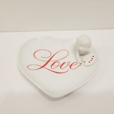 Cupid's Porcelain Heart Love Cupid Avon Valentines Vtg 1984 Trinket Dish picture
