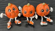 3 Kitschy, Vintage Anthropomorphic Pumpkins Shelf Sitters picture