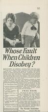 1928 Whose Fault When Children Disobey Parents Association Ohio Vtg Print Ad PR5 picture