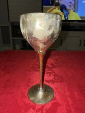 Vintage Silver-plated Stemmed Cordial Wine Goblet Tarnished picture