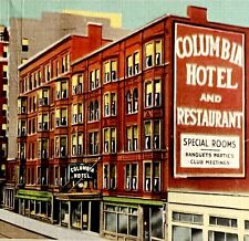 Columbia Hotel Portland Maine MISPRINT ERROR Postcard Downtown 1930s-40 DWS5B picture