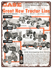 1957 Dealer Case Farm Tractor Ad Baked Metal Repro Sign 9x12 60173 picture