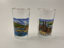2 Vintage German  Shot Glasses Mixed Lot Kolm Am Rhein/Koblenz picture
