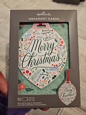 Hallmark Christmas Boxed Cards Merry Christmas Detachable Ornaments 10 pcs NEW picture