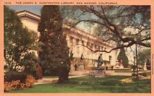 Postcard CA San Marino Henry E Huntington Library Linen Vintage PC J4575 picture