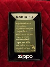 Zippo Windproof Irish Blessing Lighter, Green Matte, # 28479, New In Box picture