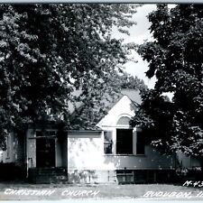 c1950s Audubon, IA RPPC Christian Church Small House Cozy Building Co Photo A108 picture