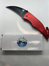J.B. Outman Locking Folding Red Pocket Knife JB017 - New In Box picture