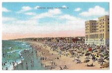 Hermosa Beach California c1940's beach umbrella, bathers, surf, hotel picture