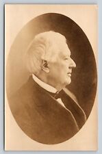 RPPC Profile of Gray Haired Man in Suit VINTAGE Postcard 1351 picture