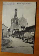Church steeple in scaffolding, WW1 Pont-Faverger, FRANCE 1916 German printed ppc picture