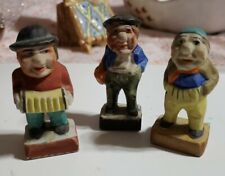 Three Occupied Japan grumpy old German men figurines ceramic picture