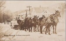 River Street, Bethel, Vermont Horse Drawn Snow Road Opener? 1910s RPPC Postcard picture