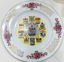Vintage Canadian Provincial Coats Of Arms & Emblems Colorful 8” Plate, Canada picture