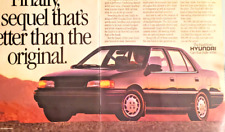 1989 Hyundai Excel Double Page Vtg Magazine Print Ad READ picture