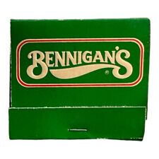 Vintage BENNIGAN’S Restaurant Full Matchbook Unstruck MATCH Unused Atlas Matches picture
