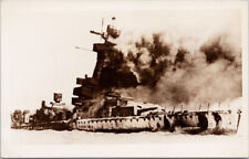 Sinking of 'Admiral Graf Spee' WW2 German Ship Real Photo Postcard E96 picture