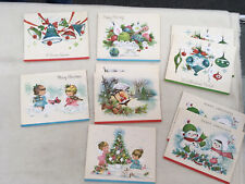 VINTAGE  RARE LOT (10) HAWTHORNE & SOMMERFIELD FLOCKED CHRISTMAS CARDS UNSIGNED picture