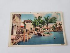 Venetian Pool Vintage Linen Postcard Coral Gables Miami Florida picture